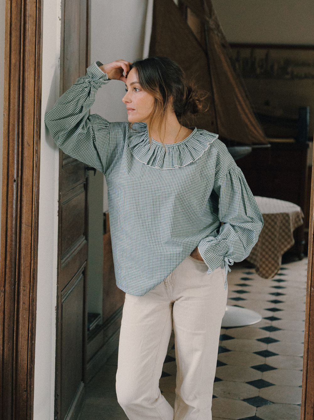 Chemise Léontine vert forêt - Rezine Paris