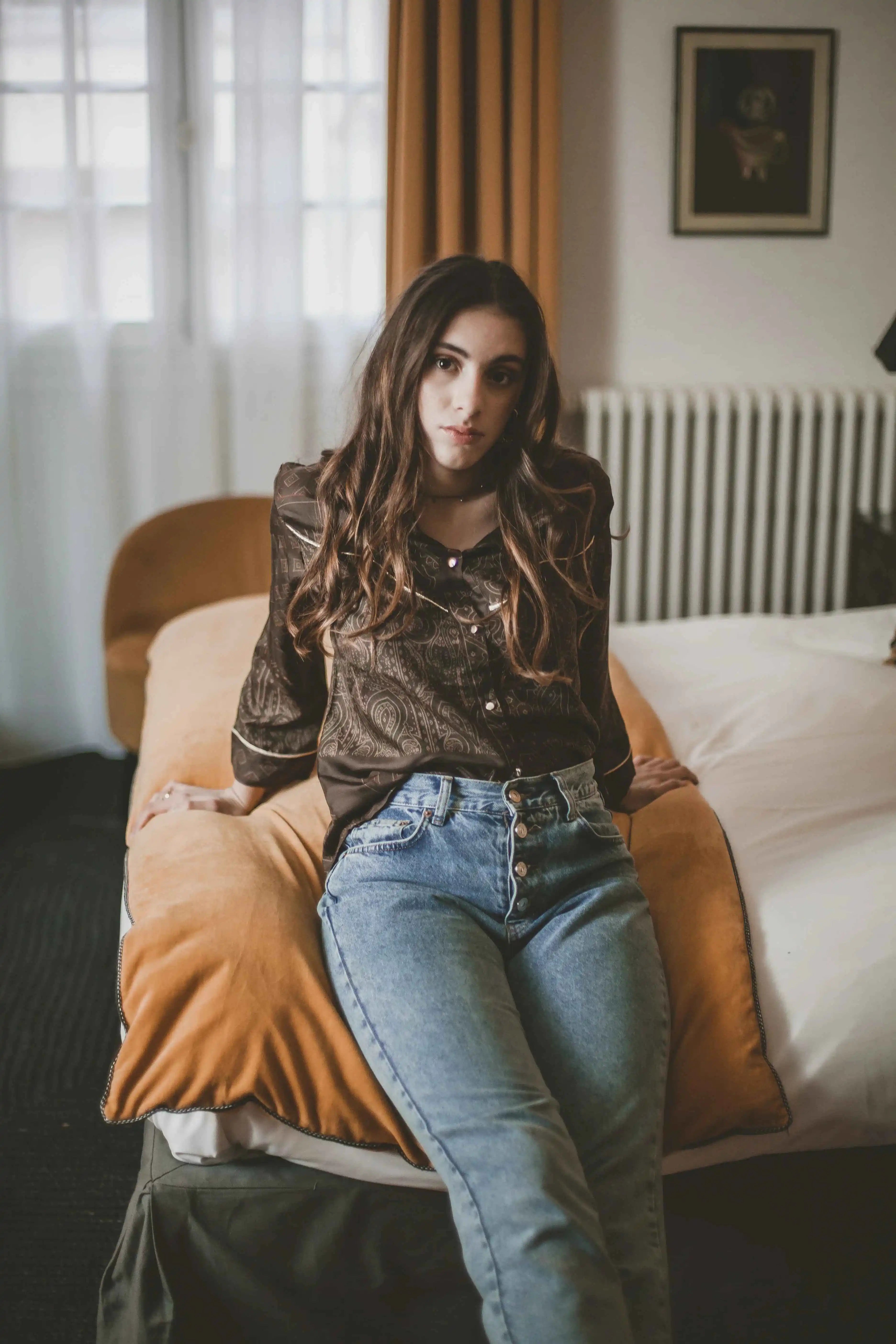 Chemise en soie Bandida Marron