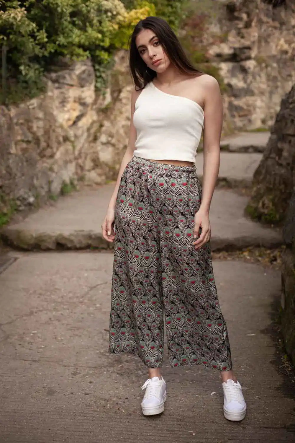 Pantalon Alba en imprimé Peacock