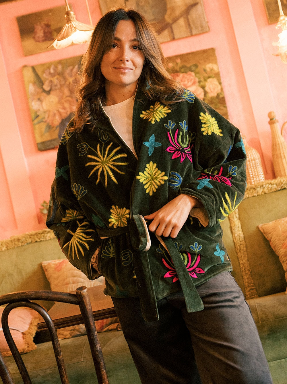 Veste Karma Velvet Kaki - Rezine Paris
