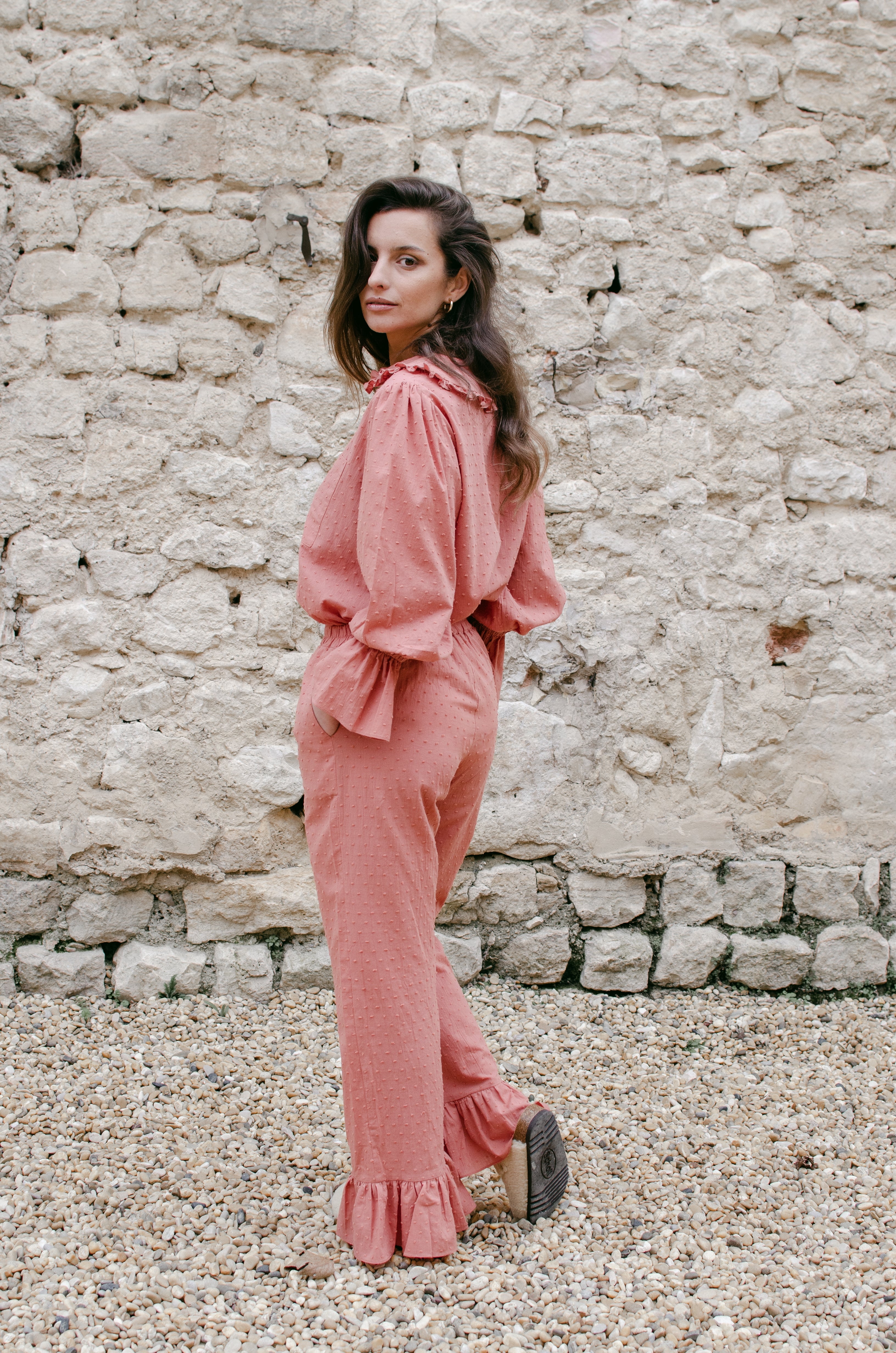 Pantalon Marcel imprimé Marsala - Rezine Paris