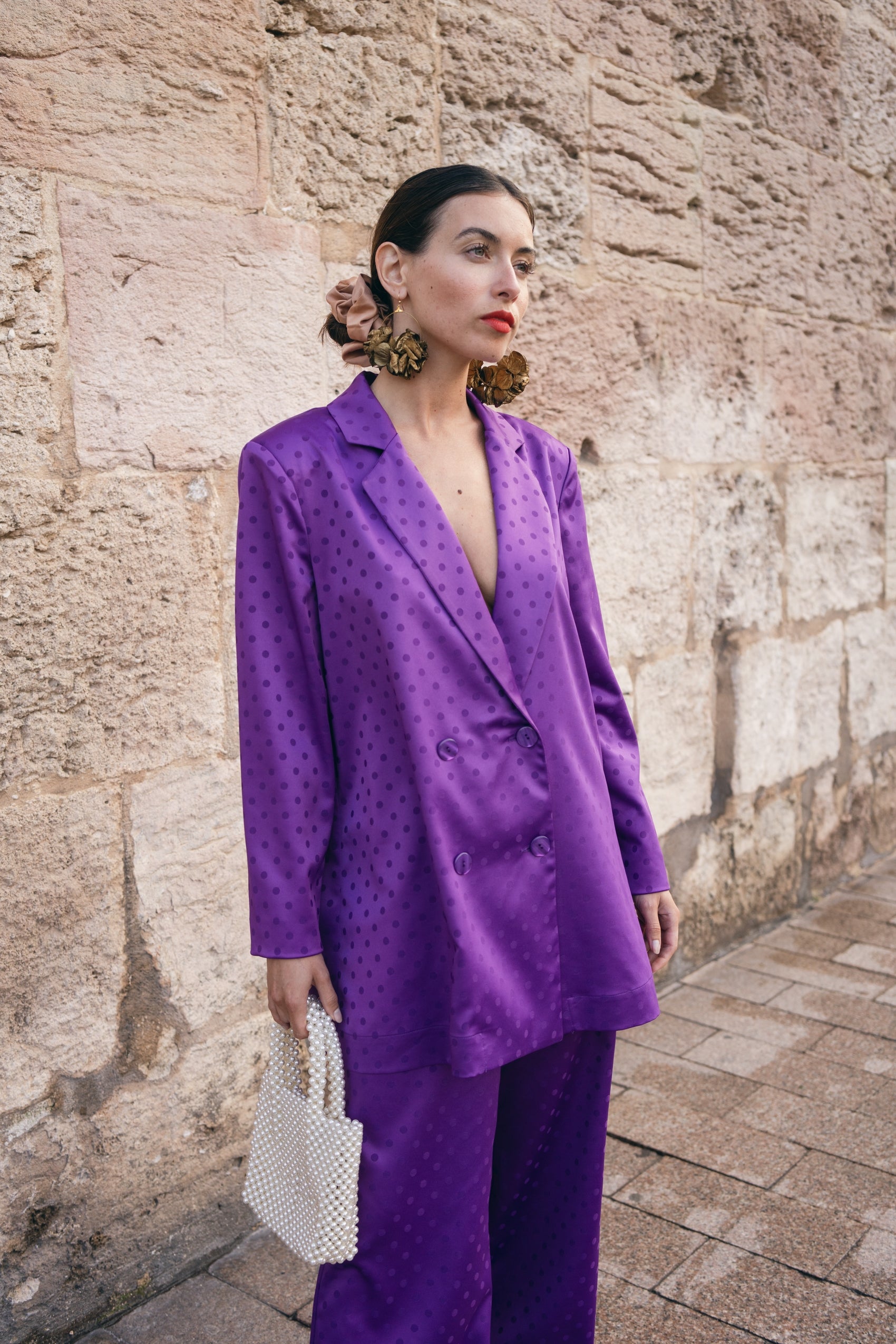 Veste Paz à pois violet - Rezine Paris