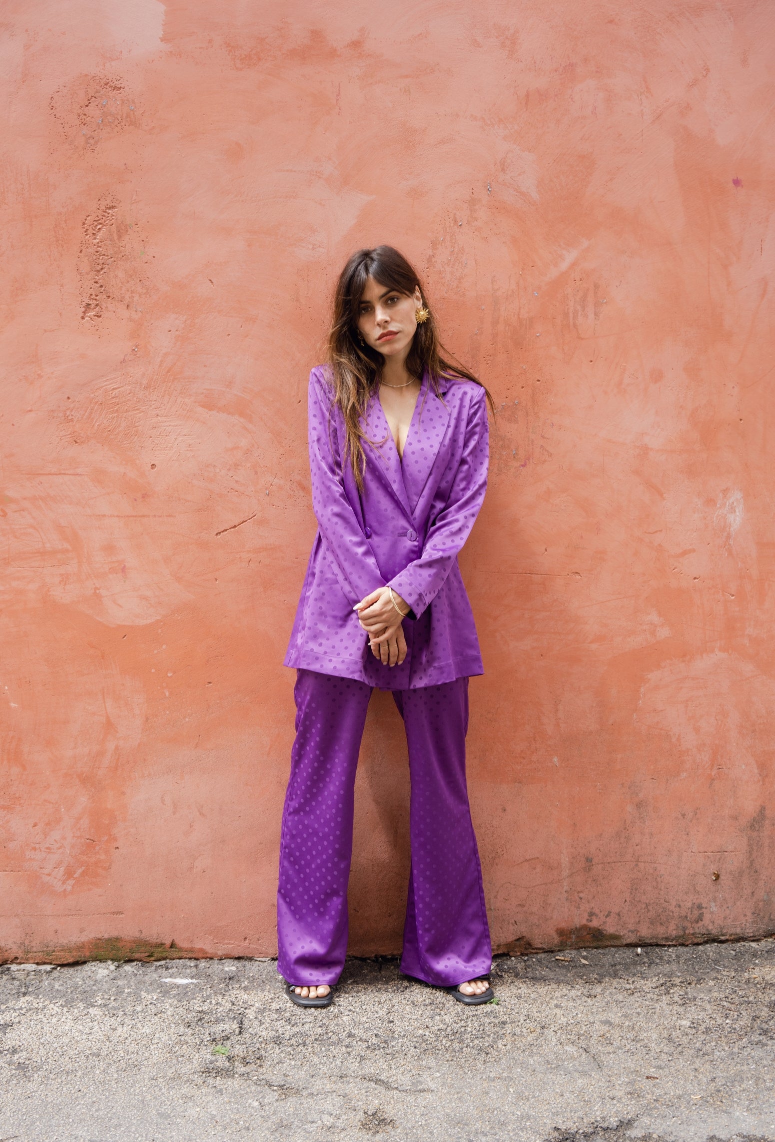 Veste Paz à pois violet - Rezine Paris