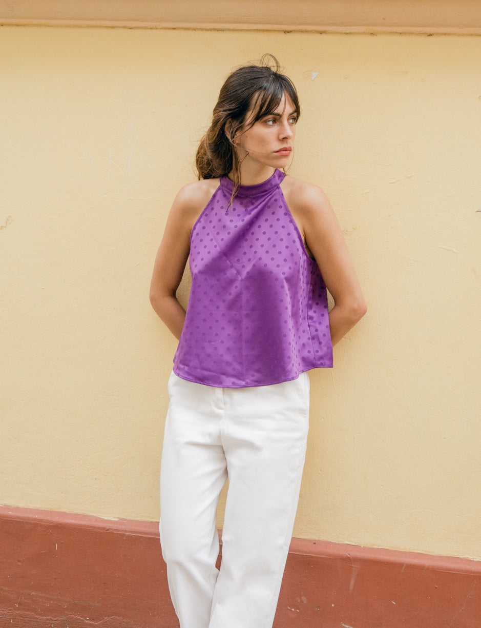 Top Allegria pois violet - Rezine Paris