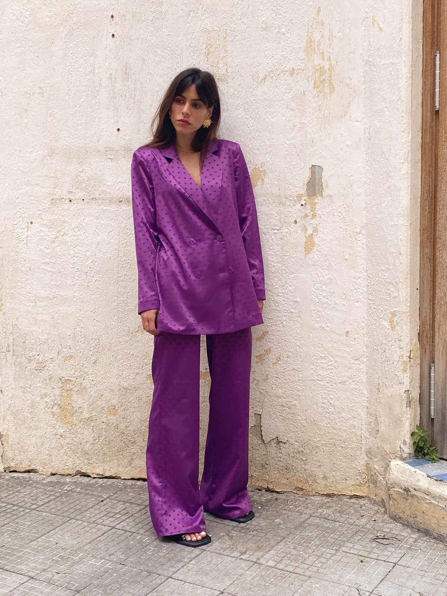 Pantalon Pablo pois violet - Rezine Paris