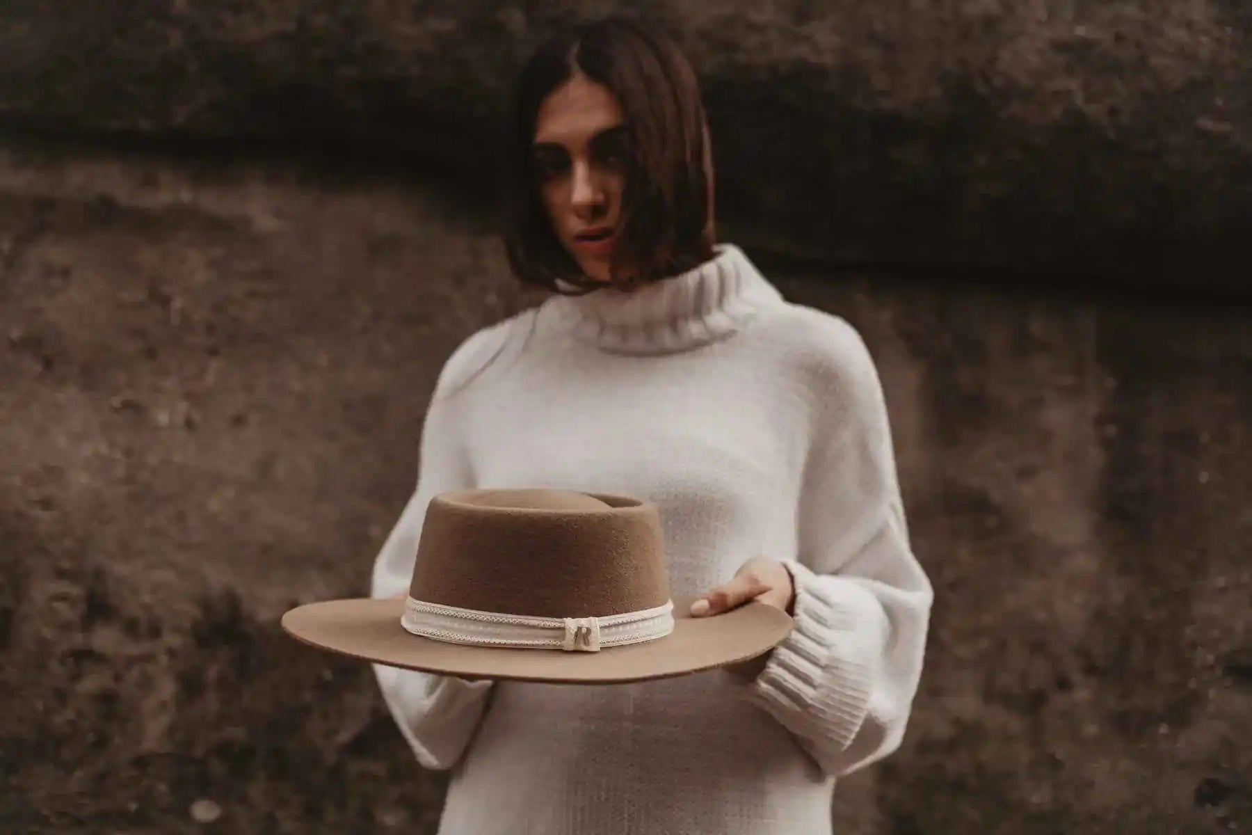 Chapeau Safari ruban crème